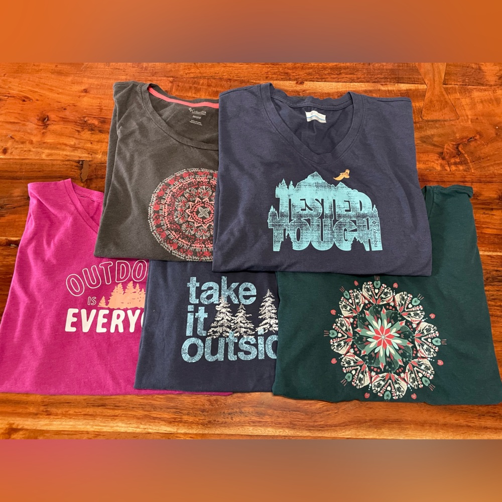 Lot of 5 Columbia t-shirts size 2XL